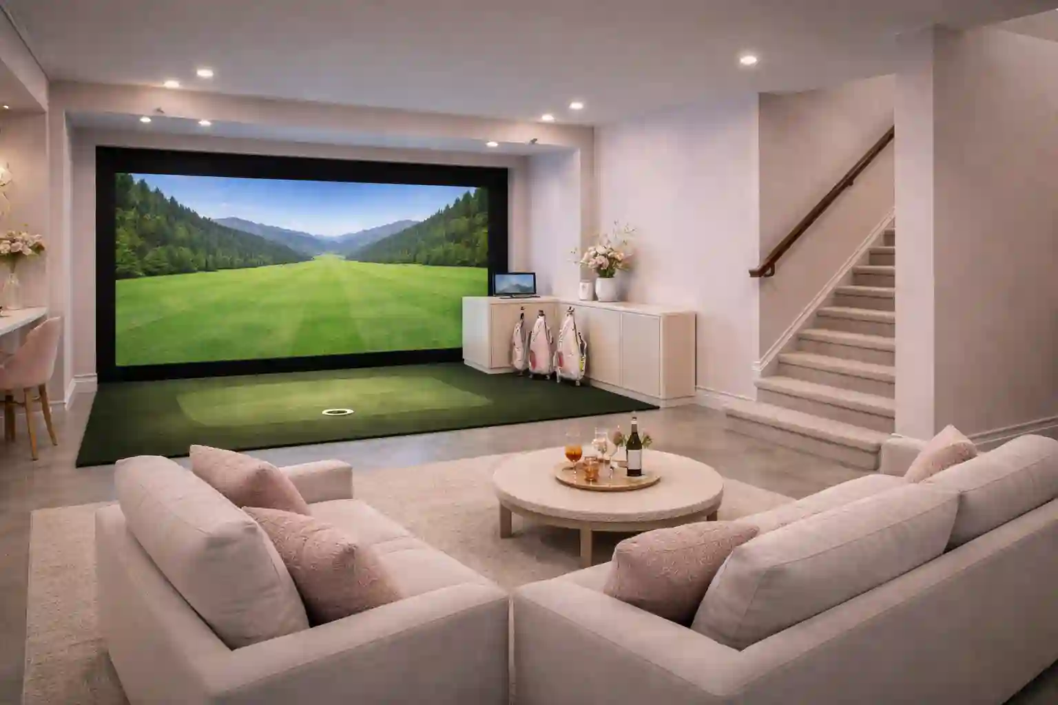 Basement Golf Simulator Rooms